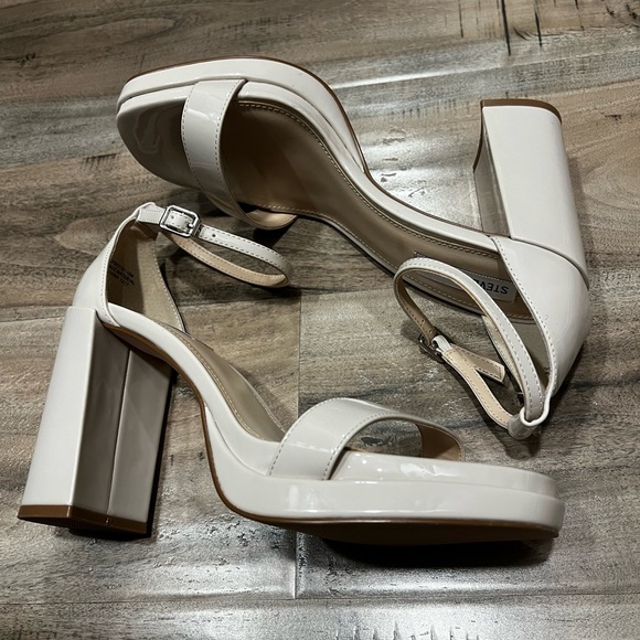 New Steve Madden Posie Bone Block Heel Ankle Strap Platform Sandals 10 - Picture 6 of 6